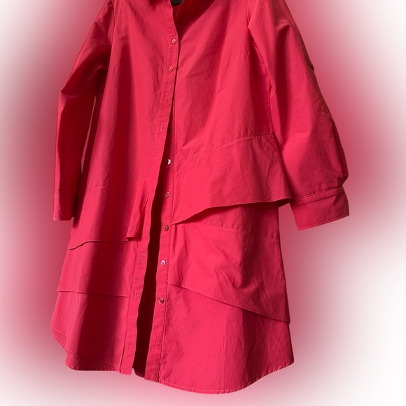 Finley coral pink Button-Up shirt Dress size M - Picture 7 of 9